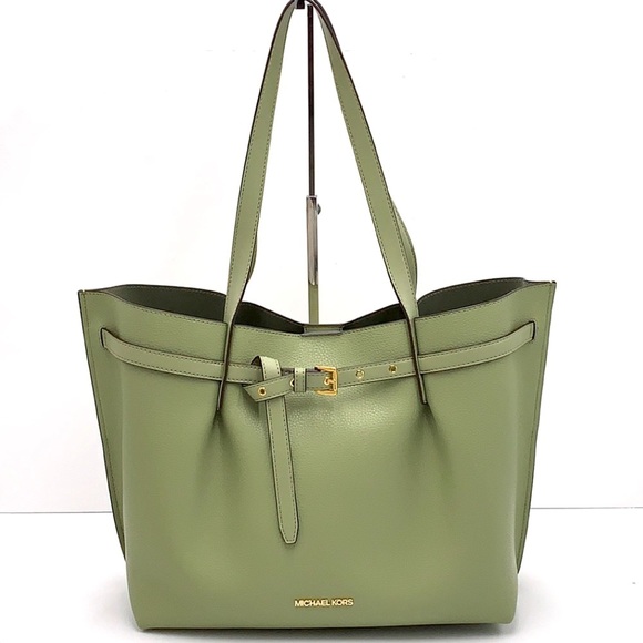 MICHAEL KORS EMILIA LARGE EAST WEST TOTE LIGHT SAGE COLOR - Picture 4 of 16